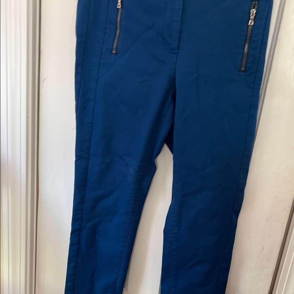 Stylish Blue Pants with Zipper Details